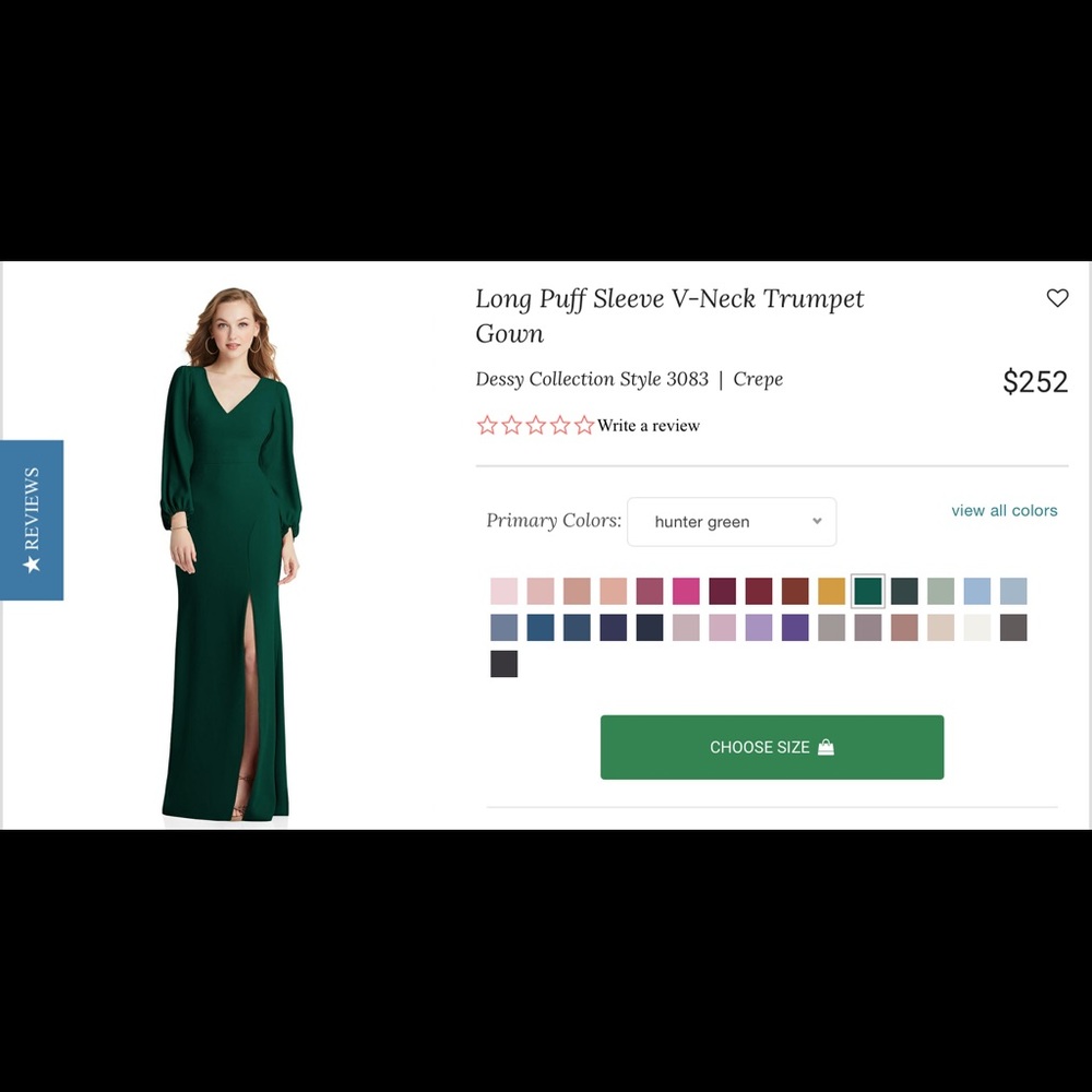 Dessy dress, Sz 10, BRAND NEW, never worn.  Green